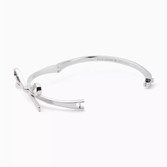 Kate Spade Skinny Mini Bow Bangle Bracelet - Silver - Picture 2 of 5